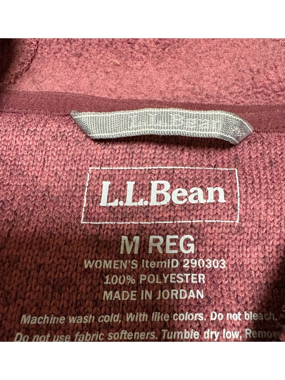 L.L. Bean Plum Fleece Zip-Up Jacket - Picture 6 of 6